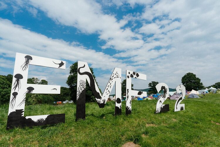 EMF sign on the festival grounds