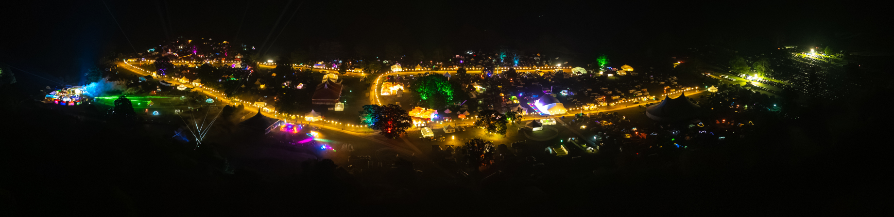 Aerial nighttime image of EMF 2024